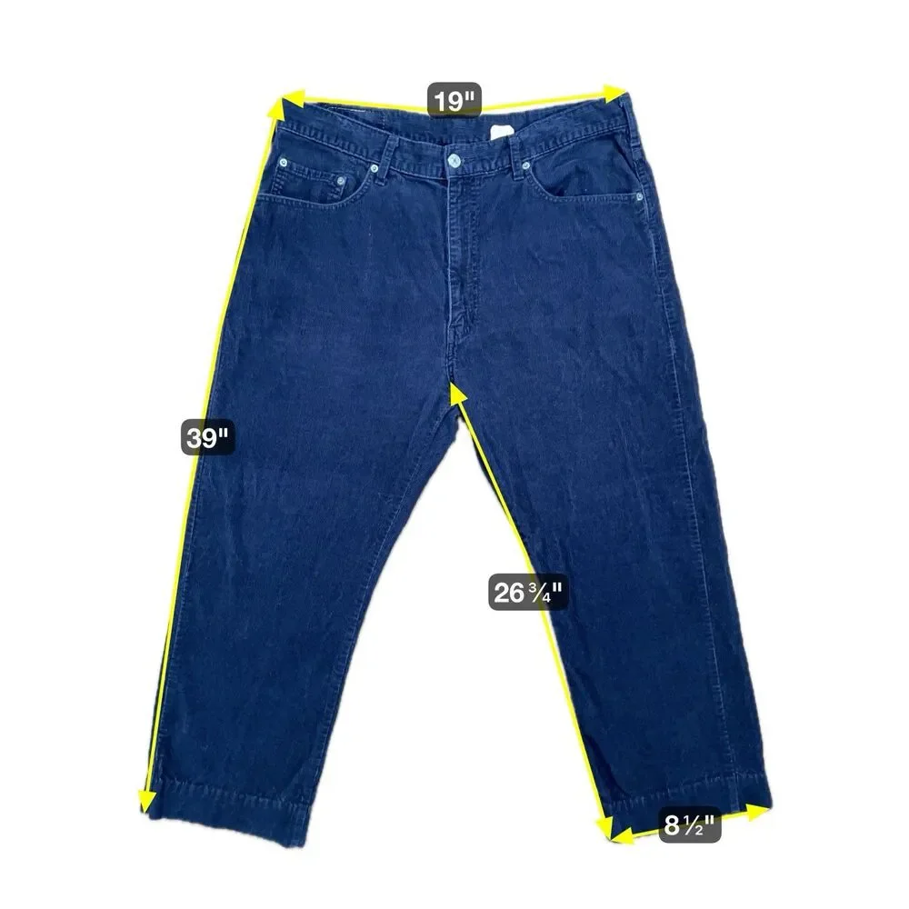 Levi’s 505 Y2K Corduroy Pants 38x32 Men’s Navy Blue Straight